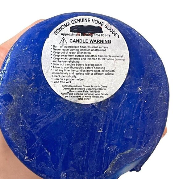 Sonoma Lighthouse Shaped Candle 80 Hour Burn Retro Stripes Red White Blue READ - Picture 3 of 10